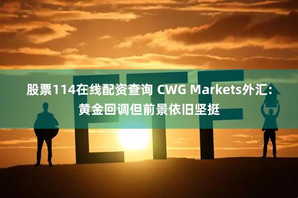 股票114在线配资查询 CWG Markets外汇:黄金回调但前景依旧坚挺