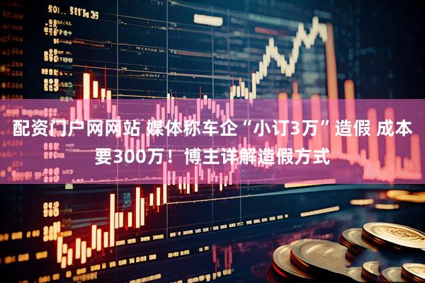 配资门户网网站 媒体称车企“小订3万”造假 成本要300万！博主详解造假方式