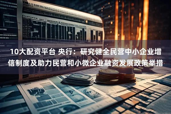 10大配资平台 央行：研究健全民营中小企业增信制度及助力民营和小微企业融资发展政策举措