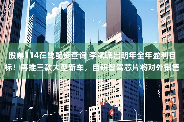 股票114在线配资查询 李斌喊出明年全年盈利目标！再推三款大型新车，自研智驾芯片将对外销售